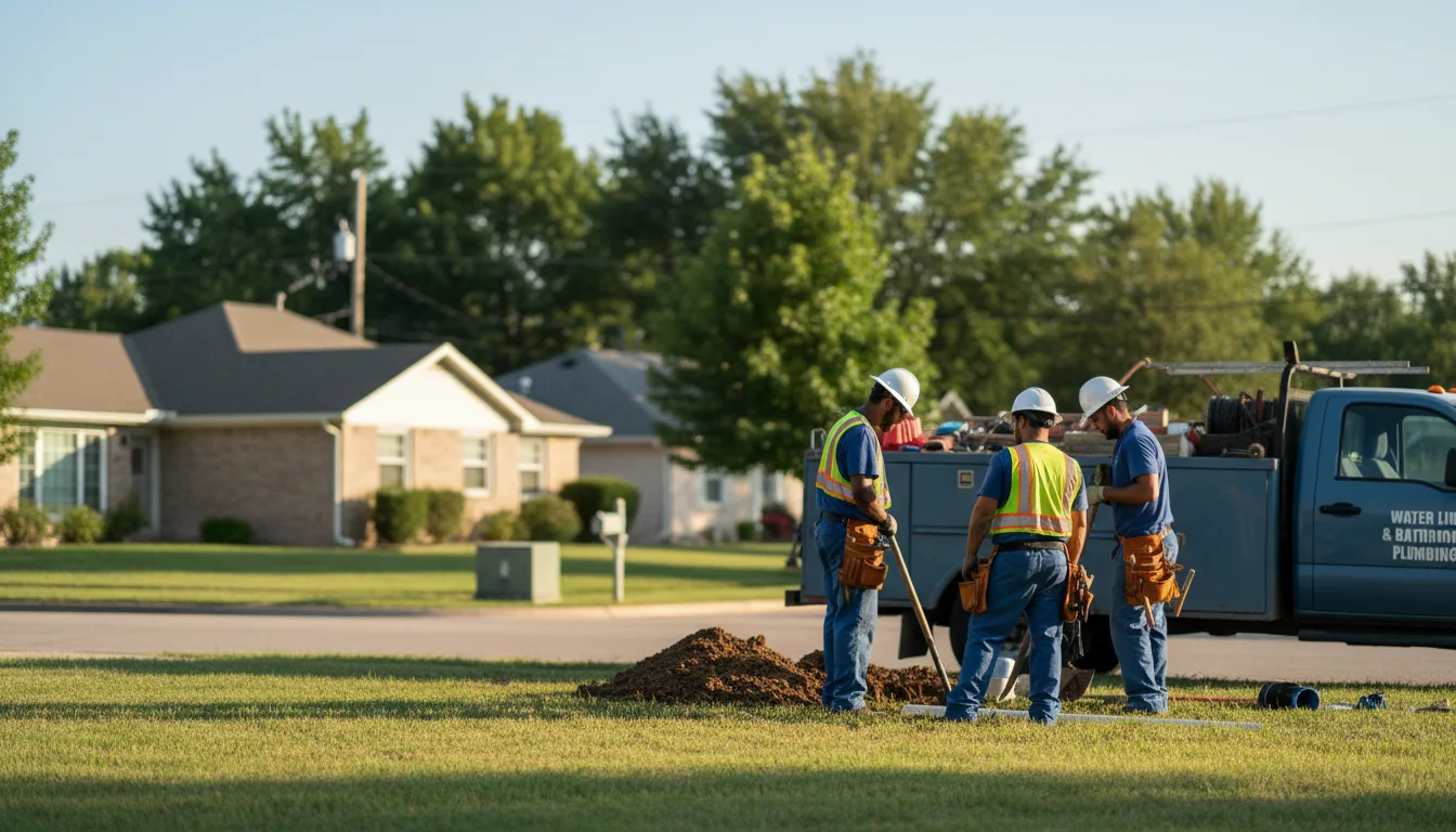 Residential water line and bathroom plumbing service in Aberdeen, MS